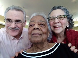 Murray and Lisa Horwitz are shown with Mrs. Rowe while visiting her in 2019.
