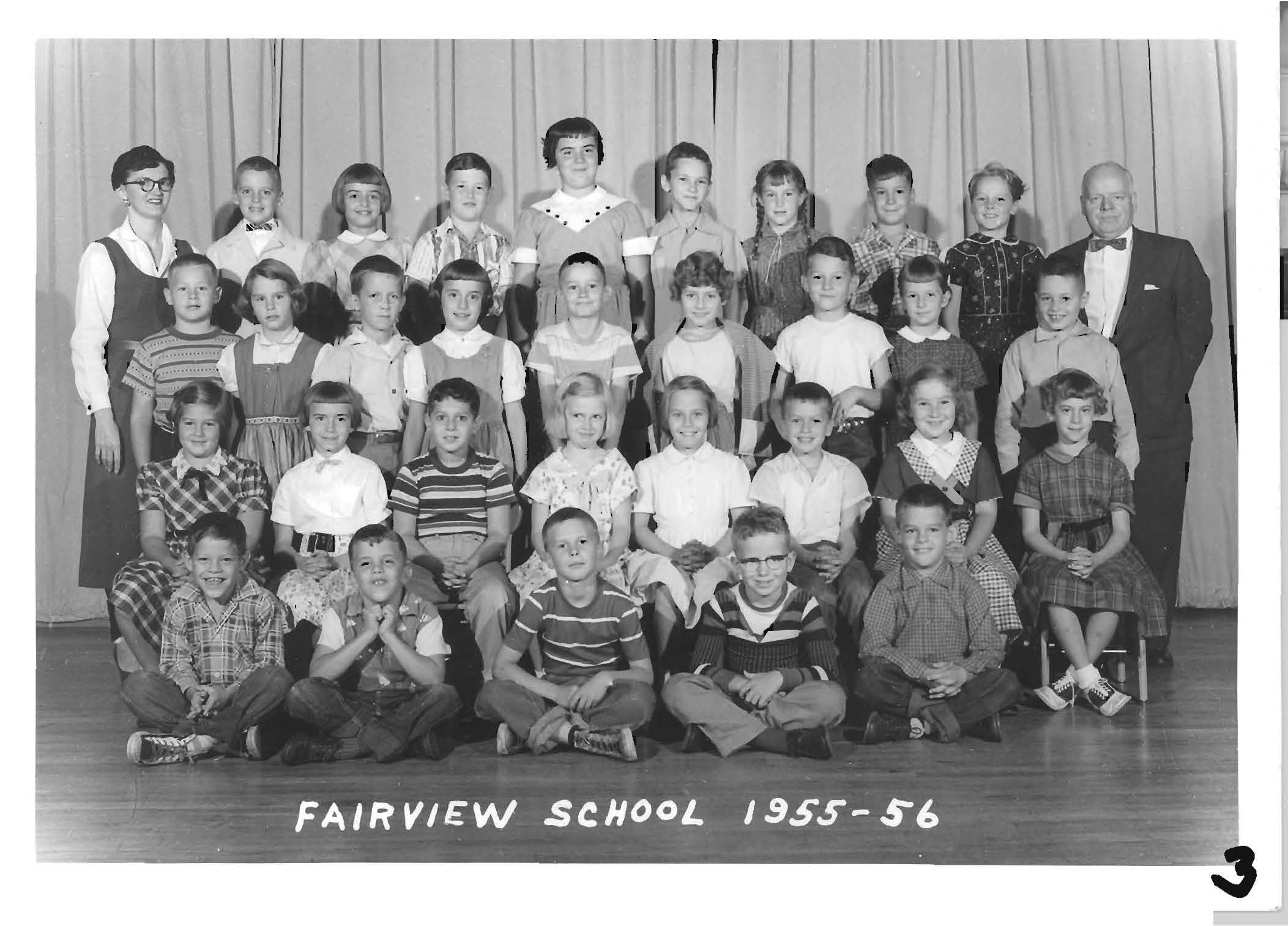 Fairview Elementary School class photo of 3rd grade 1955-56, submitted by Dan Wolfe FHS Class of '65