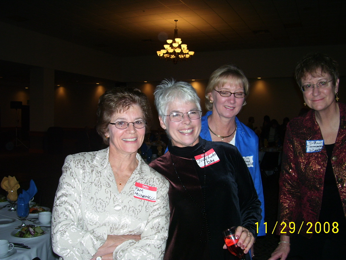 Pam Needham, class of '68, Judy Lutes, class of '68, Diane (DeeDee) Mathews, class of '68 and SuAnn Farnlacher, class of '67.