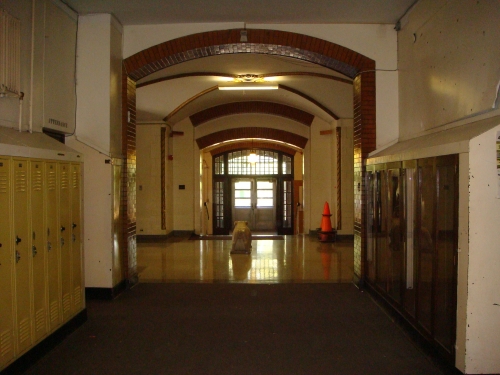 Bruiser held vigil in the now quiet hallways at Third and Main.